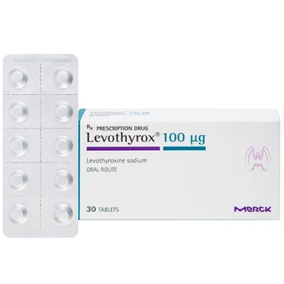 Thuốc Levothyrox 100µg Merck điều trị bướu giáp, suy giáp, ung thư giáp (3 vỉ x 10 viên)