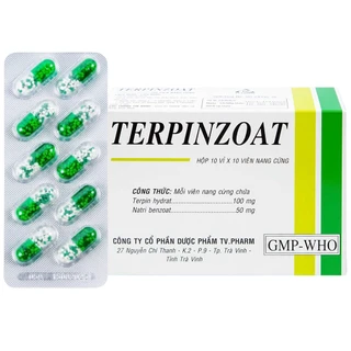 Thuốc Terpinzoat TV.PHARM làm loãng đờm và điều trị các triệu chứng ho (100 viên)