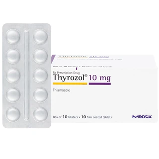 Thuốc Thyrozol 10mg Merck điều trị cường giáp (10 vỉ x 10 viên)