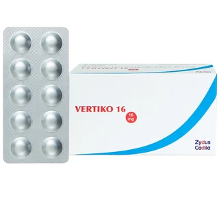 Thuốc Vertiko 16 Cadila điều trị chóng mặt, suy giảm thính giác (10 vỉ x 10 viên)