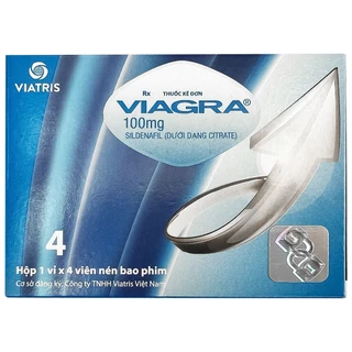 Thuốc Viagra 100mg Viatris điều trị rối loạn cương dương (1 vỉ x 4 viên)