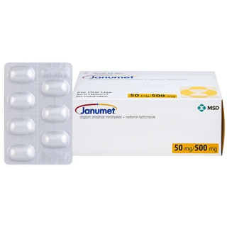 Viên nén Janumet 50mg/500mg MSD điều trị đái tháo đường típ 2 (4 vỉ x 7 viên)