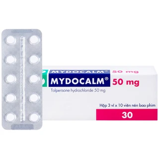 Viên nén Mydocalm 50mg Gedeon điều trị triệu chứng co cứng cơ sau đột quỵ (3 vỉ x 10 viên)