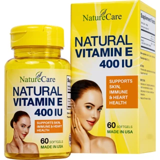 Viên uống giúp làm đẹp da, cải thiện sức khỏe da Natural Vitamin E 400 IU NatureCare (60 viên)