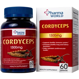 Viên uống Đông Trùng Hạ Thảo giúp tăng cường sức khỏe Cordyceps 1500mg Pharma World (60 viên)