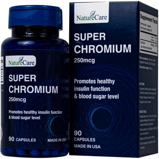 Viên uống giúp cân bằng đường huyết, giảm cholesterol Super Chromium 250mcg NatureCare (90 viên)