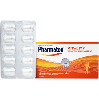 Viên uống bổ sung năng lượng Pharmaton Vitality Sanofi hỗ trợ cải thiện tình trạng mệt mỏi, căng thẳng, nâng cao sức đề kháng dạng vỉ (5 vỉ x 10 viên))