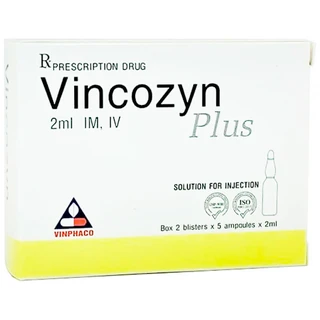 Dung dịch tiêm Vincozyn Plus 2ml Vinphaco phòng ngừa và điều trị các bệnh thiếu vitamin nhóm B (1 vỉ x 10 ống)