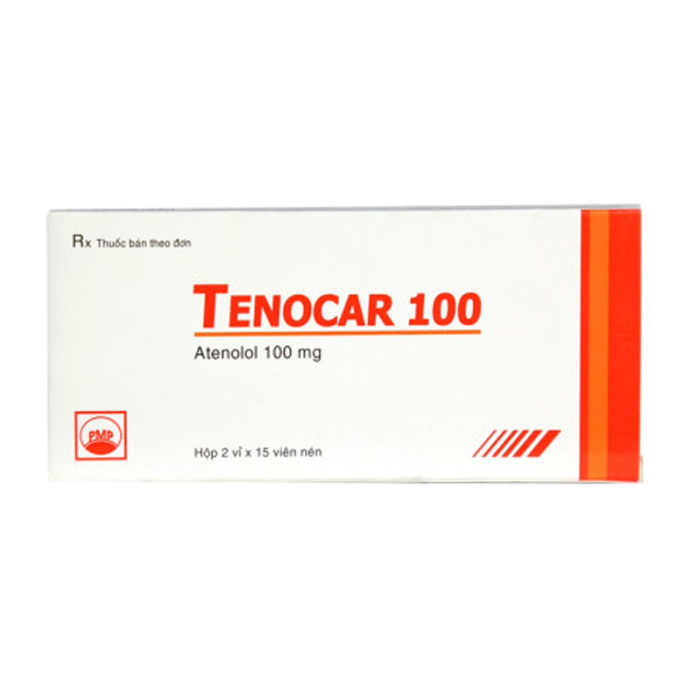 Hình ảnh Thuốc Tenocar 100 Pymepharco điều trị tăng huyết áp, đau thắt ngực, nhồi máu cơ tim (2 vỉ x 15 viên)