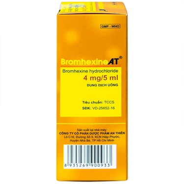 Bromhexine A.T Chai 60ml làm loãng đờm