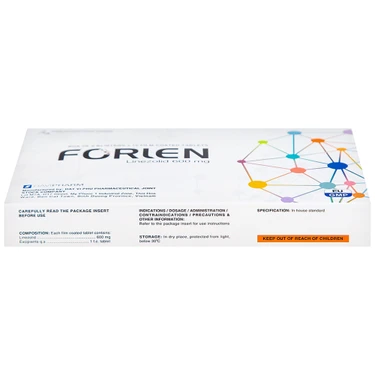 Forlen 600mg thuốc điều trị nhiễm khuẩn (2 vỉ x 10 viên)