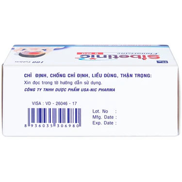 Thuốc Sibetinic 5mg NIC điều trị rối loạn tiền đình (10 vỉ x 10 viên)