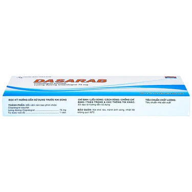 Thuốc Dasarab 75Mg trị hội chứng mạch vành cấp