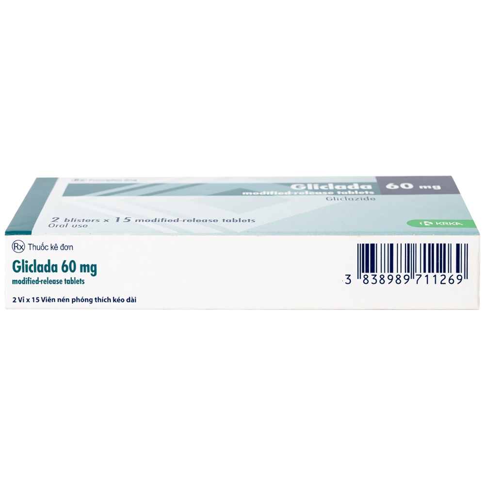 Hình ảnh Thuốc Gliclada 60mg KRKA điều trị bệnh tiểu đường (2 vỉ x 15 viên)