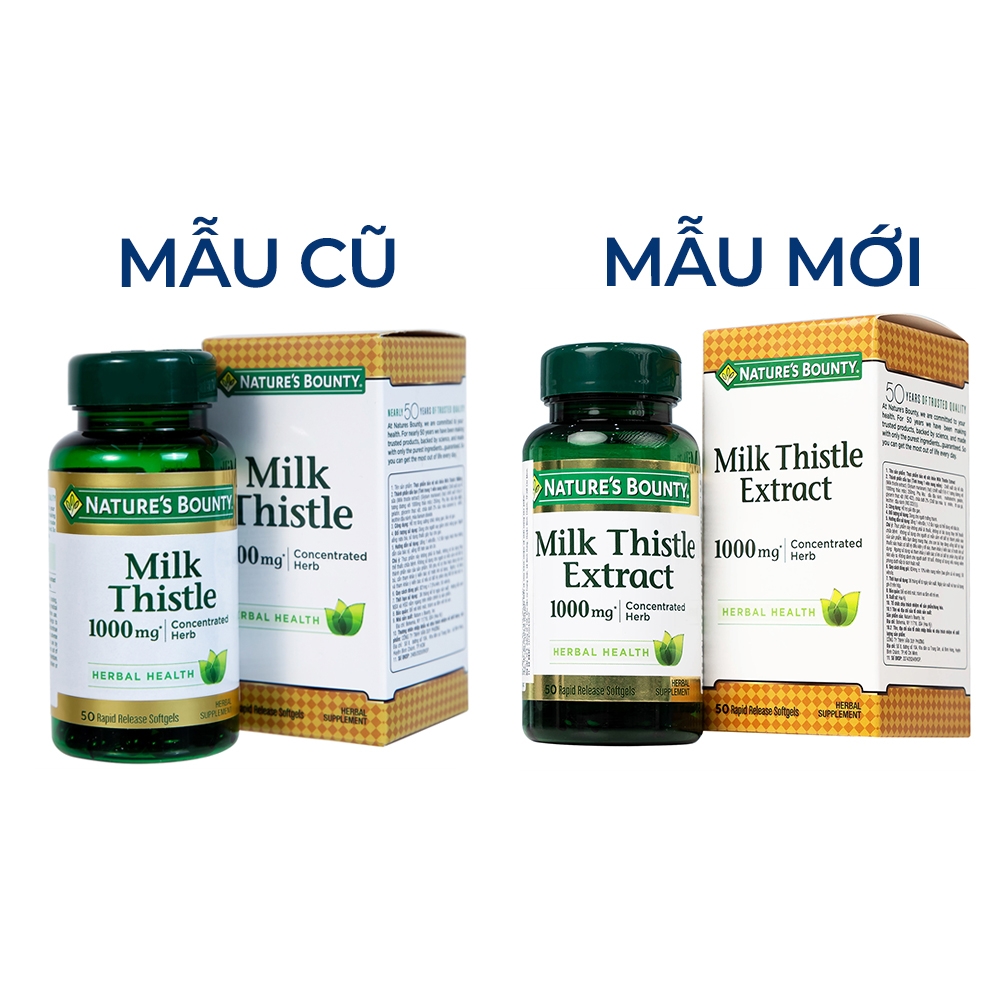 Hình ảnh Viên uống Milk Thistle Nature's Bounty hỗ trợ tăng cường chức năng gan, bảo vệ gan (50 viên)