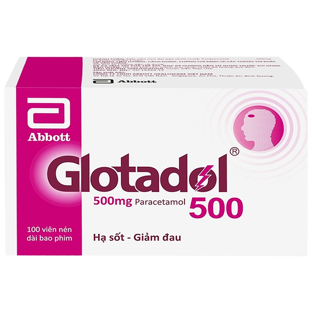 Hình ảnh Thuốc Glotadol 500 Abbott hỗ trợ hạ sốt và giảm đau (10 vỉ x 10 viên)