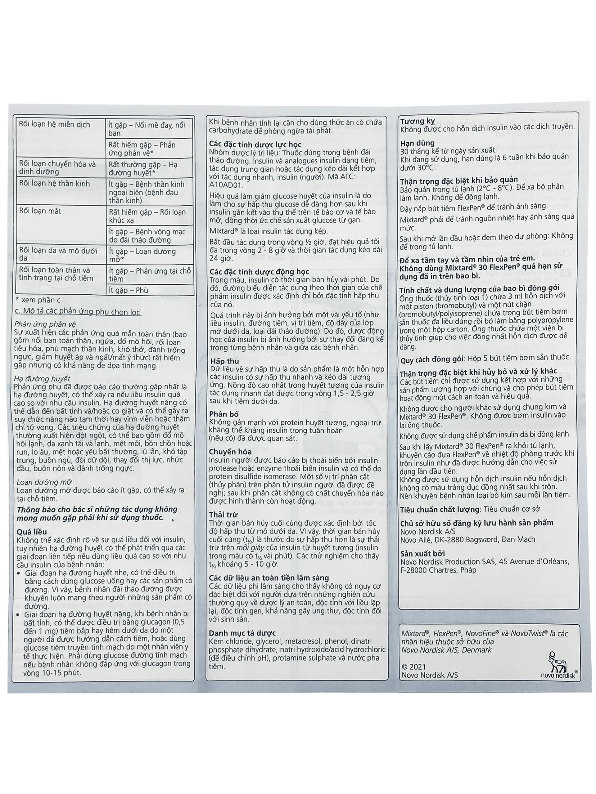 Hình ảnh Bút tiêm Mixtard 30 Flexpen 100 IU/ml Novo Nordisk điều trị bệnh đái tháo đường (5 cây x 3ml)