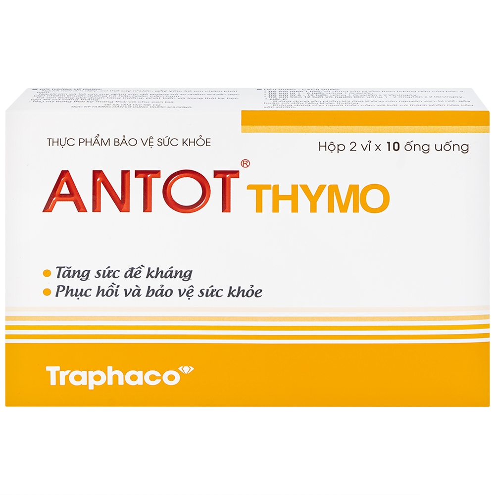 Hình ảnh Dung dịch uống Antot Thymo Traphaco tăng cường sức đề kháng (2 vỉ x 10 ống x 10ml)