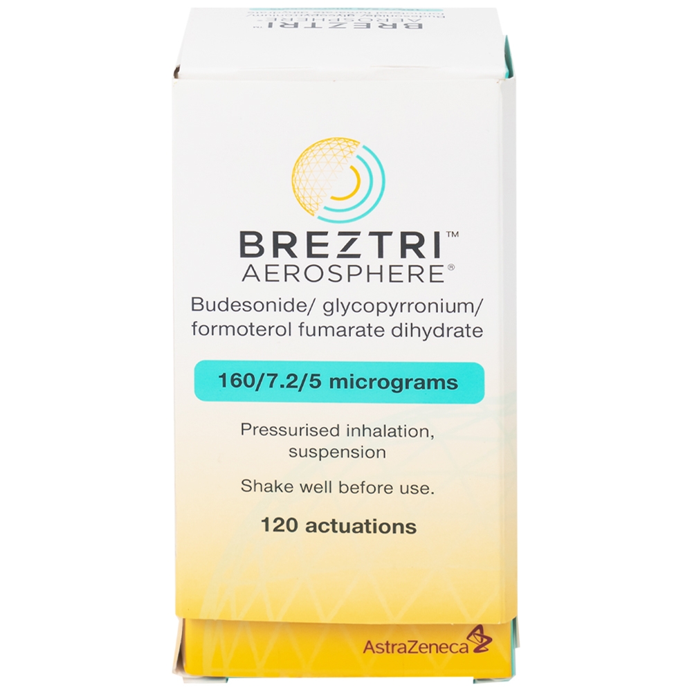 Hình ảnh Thuốc hít Breztri 160/7.2/5mcg Astrazeneca giảm co thắt phế quản cấp tính (120 liều)