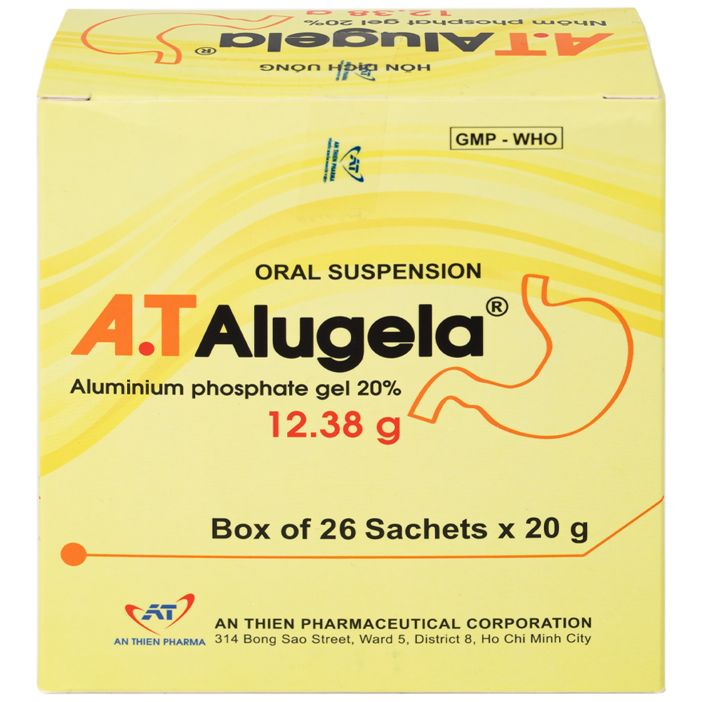 Hình ảnh Hỗn dịch thuốc A.T Alugela An Thiên điều trị viêm thực quản, viêm dạ dày cấp và mạn tính (26 gói x 20g)