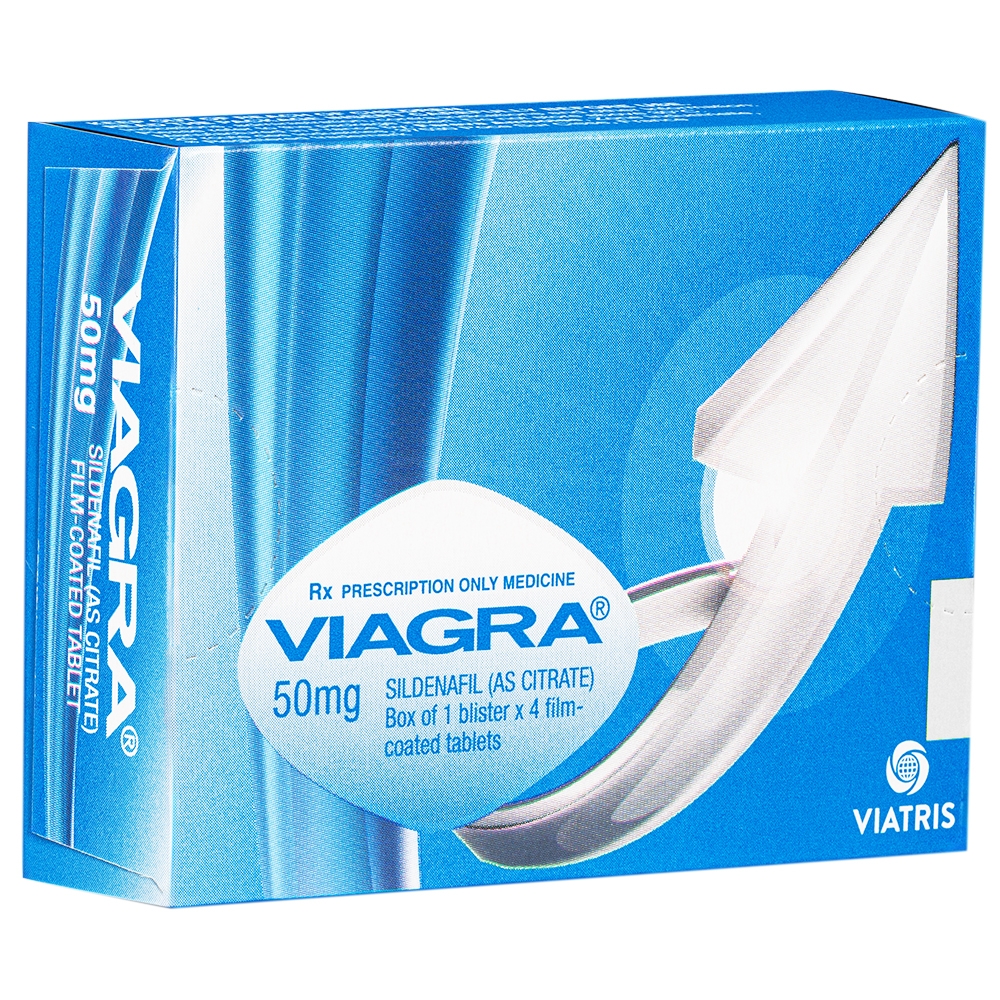 Hình ảnh Thuốc Viagra 50mg Viatris điều trị rối loạn cương dương (1 vỉ x 4 viên)