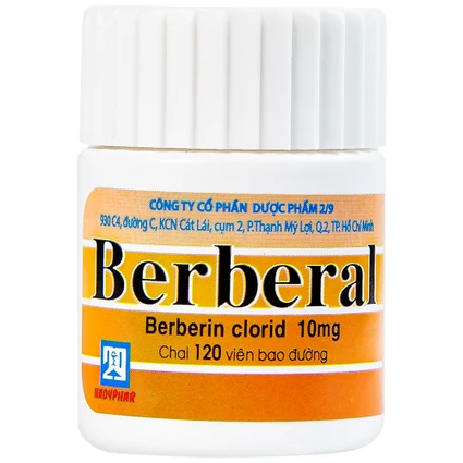 Thuốc Berberal 10mg Nadyphar điều trị các hội chứng lỵ (120 viên)
