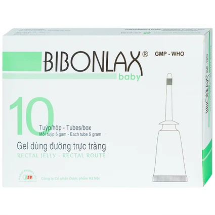 Gel dùng đường trực tràng Bibonlax Baby Hanoi Pharma điều trị táo bón (10 ống x 5g)