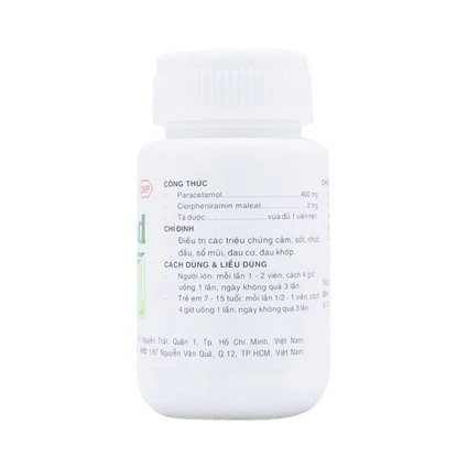 Thuốc Coldfed Pharmedic trị cảm, sốt, nhức đầu, sổ mũi (80 viên)