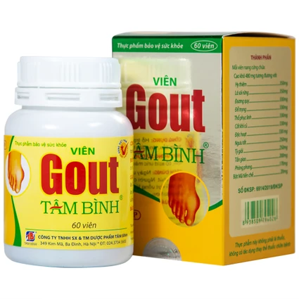 Viên hỗ trợ giảm triệu chứng đau do gút Gout Tâm Bình (60 viên)