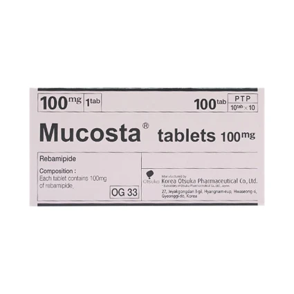 Viên nén Mucosta tablets 100mg Otsuka điều trị loét dạ dày, viêm niêm mạc dạ dày (10 vỉ x 10 viên) 