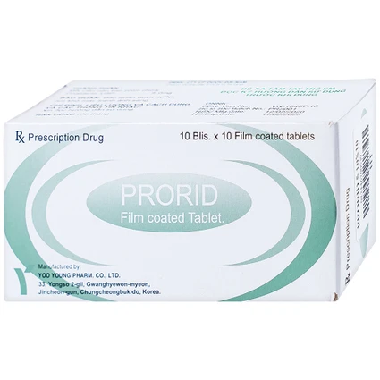 Thuốc Prorid 5mg Yoo Young điều trị tăng sản tuyến tiền liệt lành tính (10 vỉ x 10 viên)