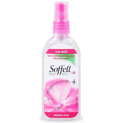 Xịt xua muỗi Soffell hương hoa giúp chống muỗi trong suốt 8 giờ (80ml)