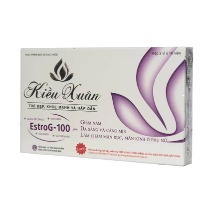 Thực phẩm bảo vệ sức khỏe Kiều Xuân hỗ trợ tăng cường nội tiết tố nữ (2 vỉ x 10 viên)