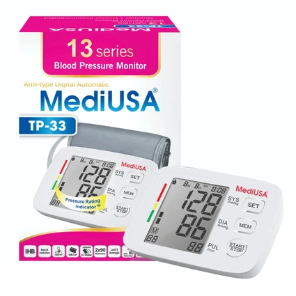Máy đo huyết áp bắp tay MediUsa TP33 hỗ trợ đo huyết áp, nhịp tim