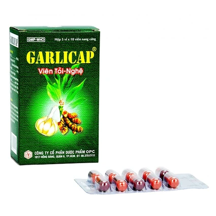 Viên tỏi nghệ Garlicap OPC hạ cholesterol và triglycerid máu (5 vỉ x 10 viên)