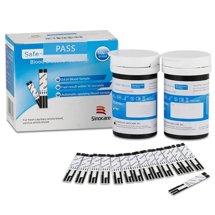 Que thử đường huyết Safe Accu Sinocare (hộp 50 que)