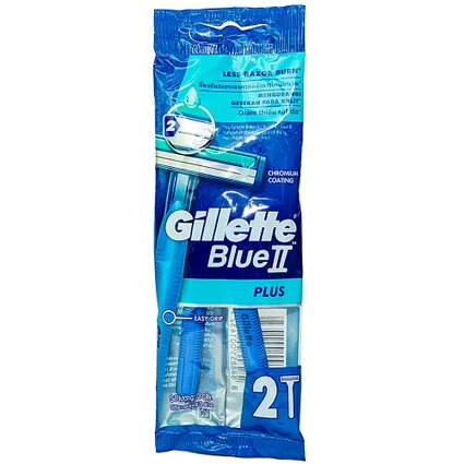 Dao cạo râu Gillette Blue Plus giảm rát da với hoạt chất bôi trơn Aloe (2 cái)
