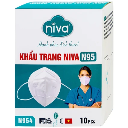 Khẩu trang 2 lớp Niva N95 (10 cái) hỗ trợ ngăn bụi và vi khuẩn