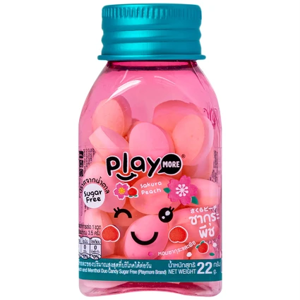 Kẹo The Vị Đào Sakura Playmore (hũ 22g)