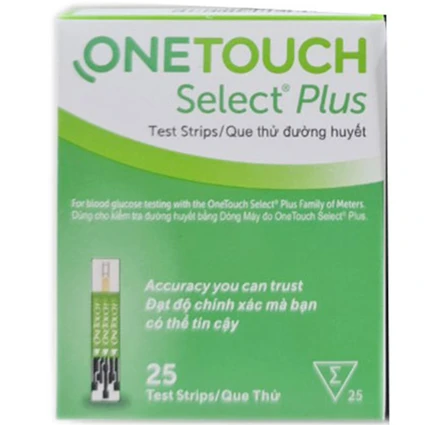 Que thử đường huyết Onetouch Select Plus (hộp 25 que)