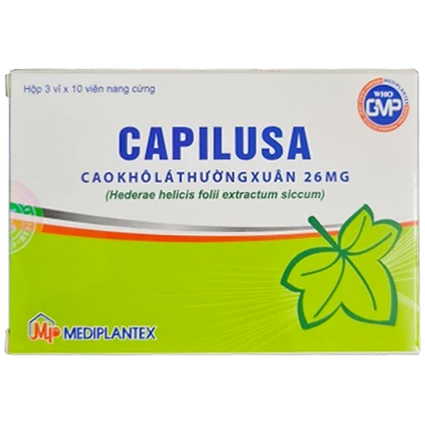 Thuốc Capilusa Mediplantex làm thông thoáng đường thở, giảm ho, giảm co thắt phế quản (3 vỉ x 10 viên)