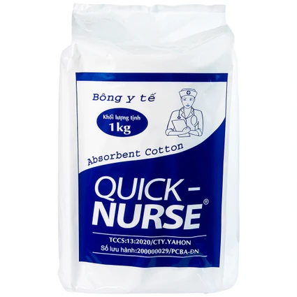 Bông gòn Quick Nurse 1kg dùng cho vết thương ngoài da, sát trùng, vệ sinh