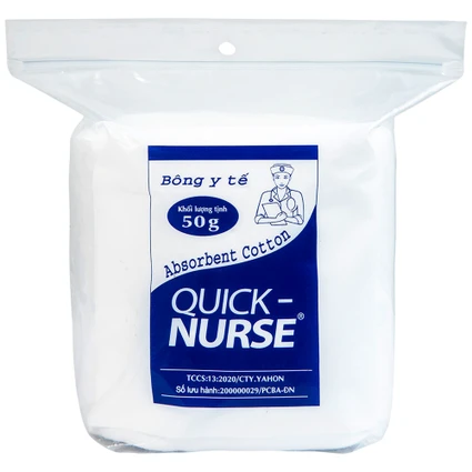 Bông gòn Quick Nurse 50g dùng cho vết thương ngoài da, sát trùng, vệ sinh