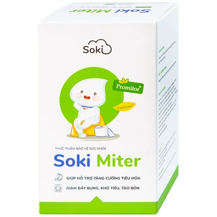 Bột hòa tan hỗ trợ tăng cường tiêu hóa, giảm đầy bụng, khó tiêu, táo bón Soki Miter (20 gói x 6g)