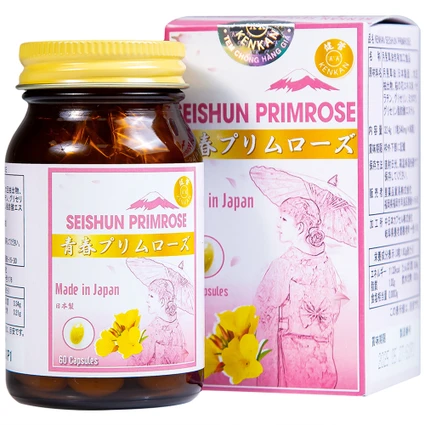 Viên uống cải thiện các triệu chứng của phụ nữ tiền mãn kinh, bổ sung dầu hoa anh thảo Seishun Primrose Kenkan (60 viên)