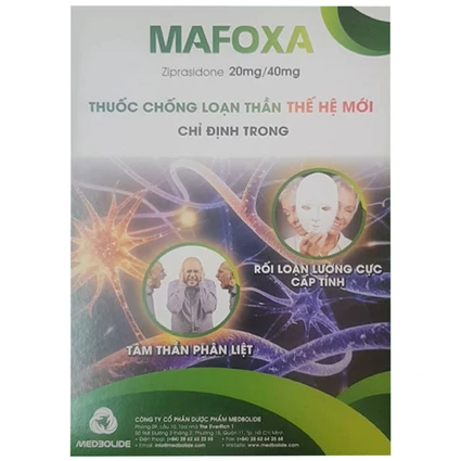 Thuốc Mafoxa 20mg Medbolide điều trị tâm thần phân liệt, đợt hưng cảm (3 vỉ x 10 viên)