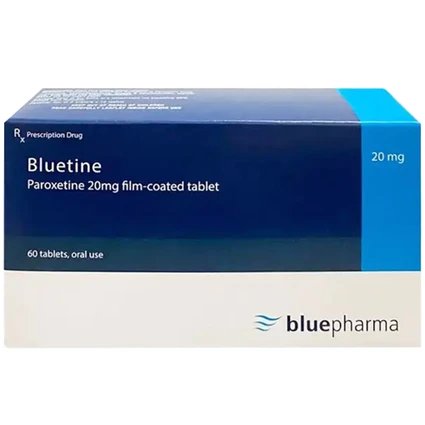 Thuốc Bluetine 20mg Bluepharma điều trị giai đoạn trầm cảm nặng, rối loạn hoảng sợ, rối loạn stress sau chấn thương (6 vỉ x 10 viên)