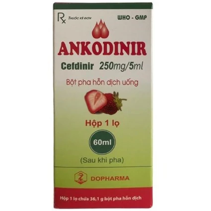 Bột pha hỗn dịch uống Ankodinir 250mg Dopharma điều trị nhiễm khuẩn từ nhẹ đến vừa