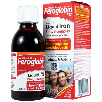 Siro hỗ trợ tăng khả năng tạo máu Vitabiotics Feroglobin B12 (200ml)