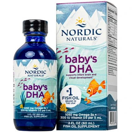 Dung dịch hỗ trợ cải thiện thị lực cho trẻ từ 0 tháng tuổi Nordic Naturals Baby's DHA (60ml)